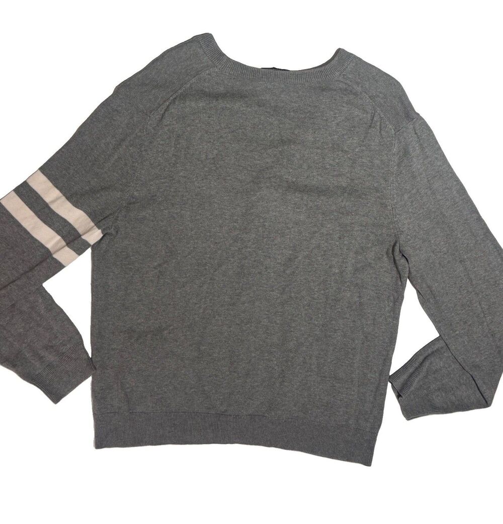 Express Men's Stripped Cotton Long Sleeve Sweater Logo Preppy Jock Vintage XL - Picture 5 of 5